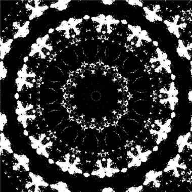 Kaleydoskopik desenli siyah ve beyaz süs arkaplanı