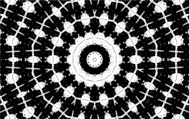 Kaleydoskopik desenli siyah ve beyaz süs arkaplanı