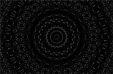 Siyah ve beyaz süslemeli arka plan. Mandala deseni.