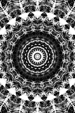 Siyah ve beyaz süslemeli arka plan. Mandala deseni.