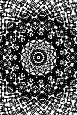 Siyah ve beyaz süslemeli arka plan. Mandala deseni.