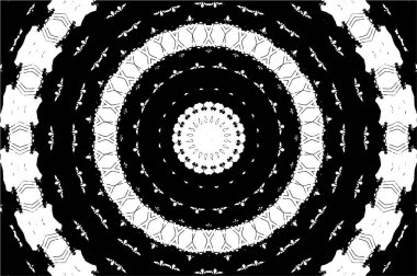 Siyah ve beyaz süslemeli arka plan. Mandala deseni.