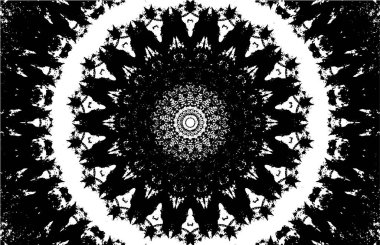 Kaleydoskopik desenli siyah ve beyaz süs arkaplanı