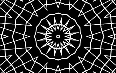 Kaleydoskopik desenli siyah ve beyaz süs arkaplanı