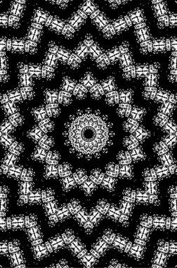 Süslü siyah beyaz arka plan. Mandala deseni.