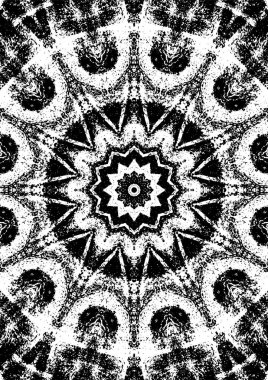 Kaleydoskopik desenli siyah ve beyaz süs arkaplanı