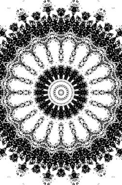 Siyah ve beyaz süslemeli arka plan. Mandala deseni.