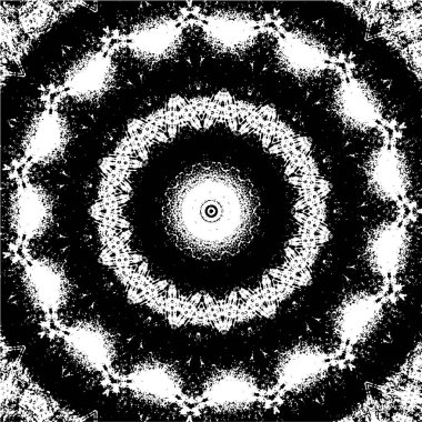 Kaleydoskopik desenli siyah ve beyaz süs arkaplanı