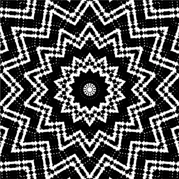 Ornamental Monochrome Background Kaleidoscopic Pattern — Stock Vector