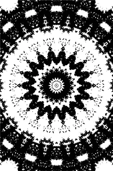 Fondo Ornamental Blanco Negro Con Patrón Caleidoscópico — Archivo Imágenes Vectoriales