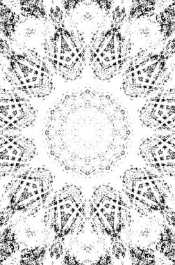 Kaleydoskopik desenli siyah ve beyaz süs arkaplanı