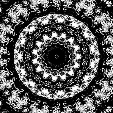 Kaleydoskopik desenli siyah ve beyaz süs arkaplanı