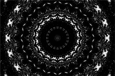 Siyah ve beyaz süslemeli arka plan. Mandala deseni.