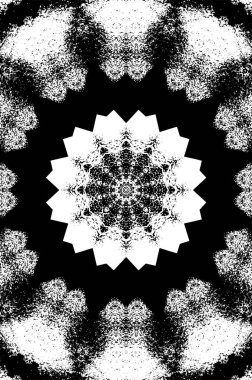 Kaleydoskopik desenli siyah ve beyaz süs arkaplanı