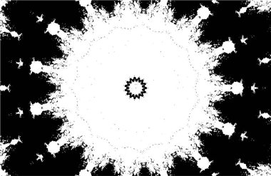 Kaleydoskopik desenli siyah ve beyaz süs arkaplanı