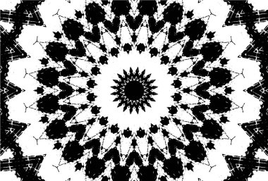 Siyah ve beyaz süslemeli arka plan. Mandala deseni.