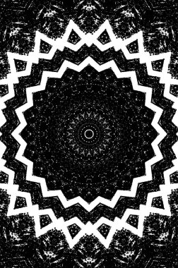 Siyah ve beyaz süslemeli arka plan. Mandala deseni.