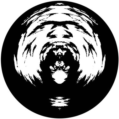 Vektör çizimi. Beyaz arkaplanda soyut yuvarlak şekil.        