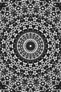 Siyah ve beyaz süslemeli arka plan. Mandala deseni.