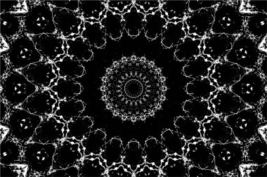 Siyah ve beyaz süslemeli arka plan. Mandala deseni.