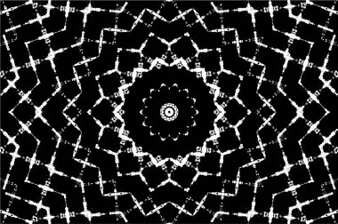 Kaleydoskopik desenli siyah ve beyaz süs arkaplanı