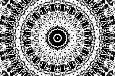 Siyah ve beyaz süslemeli arka plan. Mandala deseni.