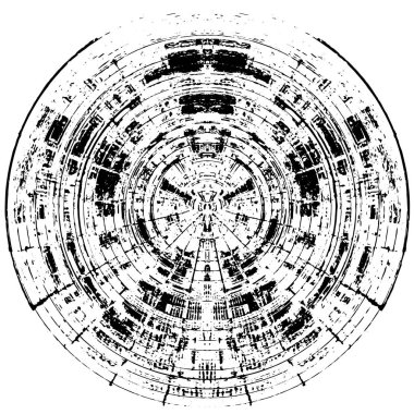 Beyaz arkaplanda soyut yuvarlak şekil. vektör illüstrasyonu        