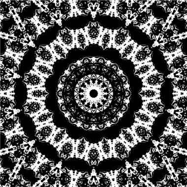 Kaleydoskopik desenli siyah ve beyaz süs arkaplanı