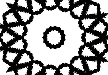 Kaleydoskopik desenli siyah ve beyaz süs arkaplanı