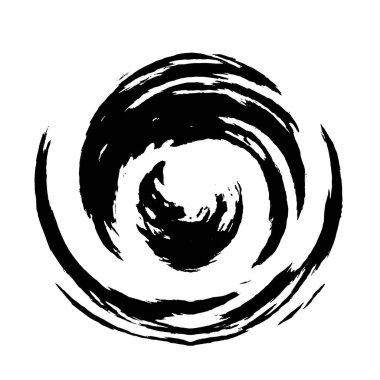 Beyaz arkaplanda soyut siyah yuvarlak şekil. vektör illüstrasyonu    