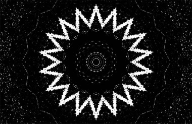 Kaleydoskopik desenli siyah ve beyaz süs arkaplanı