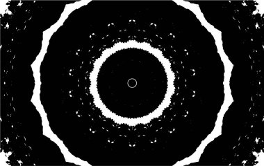 Kaleydoskopik desenli siyah ve beyaz süs arkaplanı