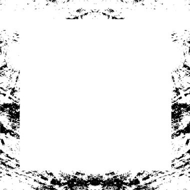 Beyaz arkaplanda soyut siyah kare çerçeve.