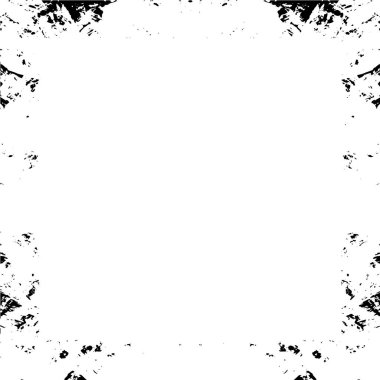 Beyaz arkaplanda soyut siyah kare çerçeve.