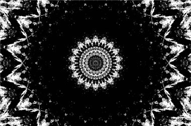 Kaleydoskopik desenli siyah ve beyaz süs arkaplanı