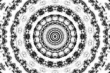 Kaleydoskopik desenli siyah ve beyaz süs arkaplanı