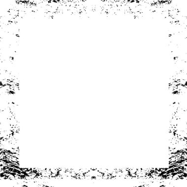 Beyaz arkaplanda soyut siyah kare çerçeve.