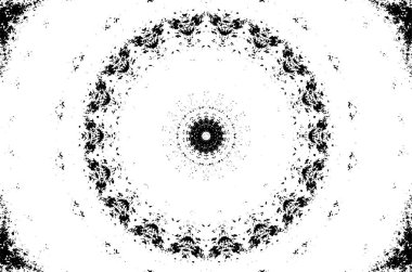 Kaleydoskopik desenli siyah ve beyaz süs arkaplanı