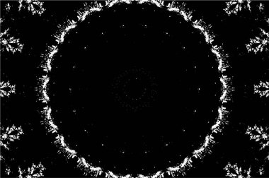 Kaleydoskopik desenli siyah ve beyaz süs arkaplanı