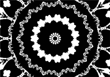 Kaleydoskopik desenli siyah ve beyaz süs arkaplanı