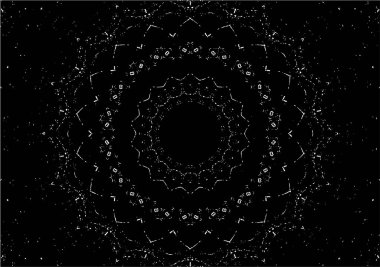 Kaleydoskopik desenli siyah ve beyaz süs arkaplanı