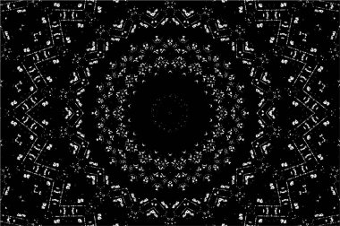 Siyah ve beyaz süslemeli arka plan. Mandala deseni.