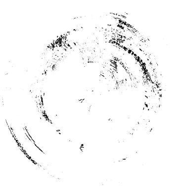 Beyaz arkaplanda soyut siyah yuvarlak şekil 