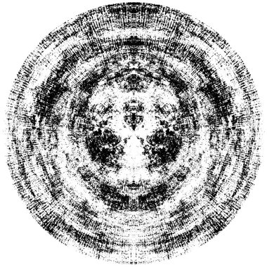 Beyaz arkaplanda soyut siyah yuvarlak şekil 