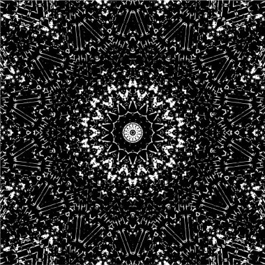 Siyah ve beyaz süslemeli arka plan. Mandala deseni.