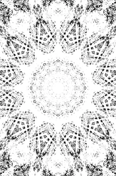 Schwarz Weißer Ornamentaler Hintergrund Mit Kaleidoskopischem Muster — Stockvektor