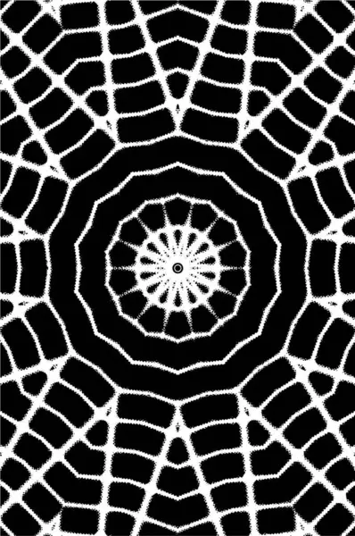 Black White Ornamental Background Kaleidoscopic Pattern — Stock Vector