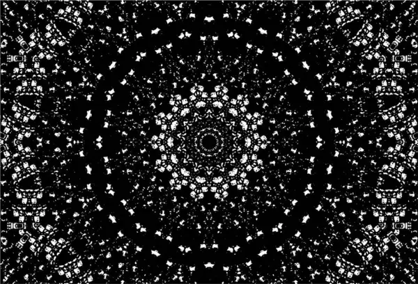 Süslü kaleydoskopik siyah beyaz arkaplan 