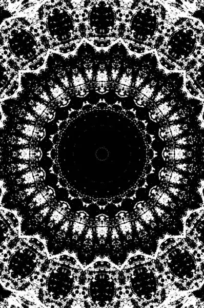 Siyah ve beyaz süslemeli arka plan. Mandala deseni.
