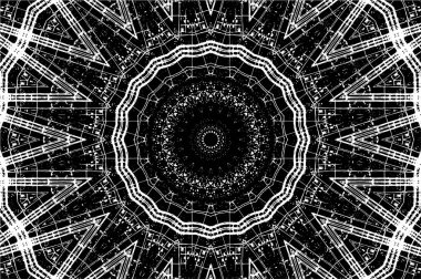 Siyah ve beyaz süslemeli arka plan. Mandala deseni.